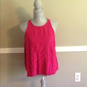 Women's high low red sleeveless shirt